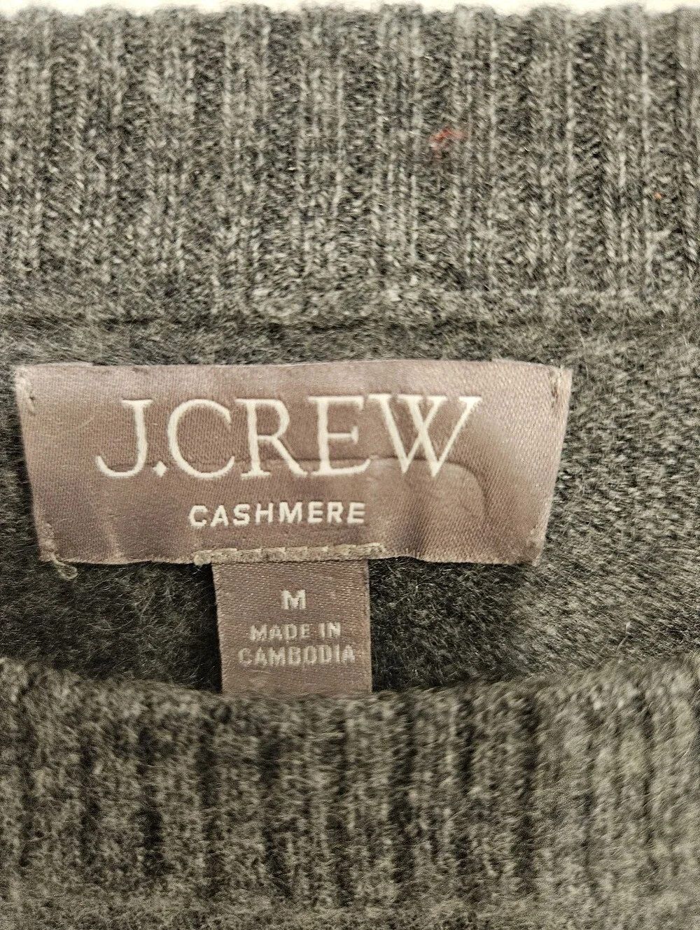 J.Crew 100% Cashmere Crewneck Sweater Women's Medium Gray Long Sleeve Soft Knit
